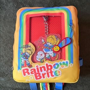 Rainbow Brite whatever makes you happy retro style backpack with pin display